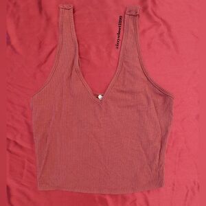 Tilly's Bozzolo V-Neck Halter Crop Tank Top in red
